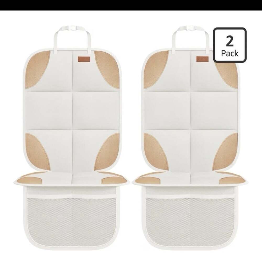 SmaArt ELF Car Seat Protector, 2-Pack Thickest Padding, Non-Slip Beige/Brown